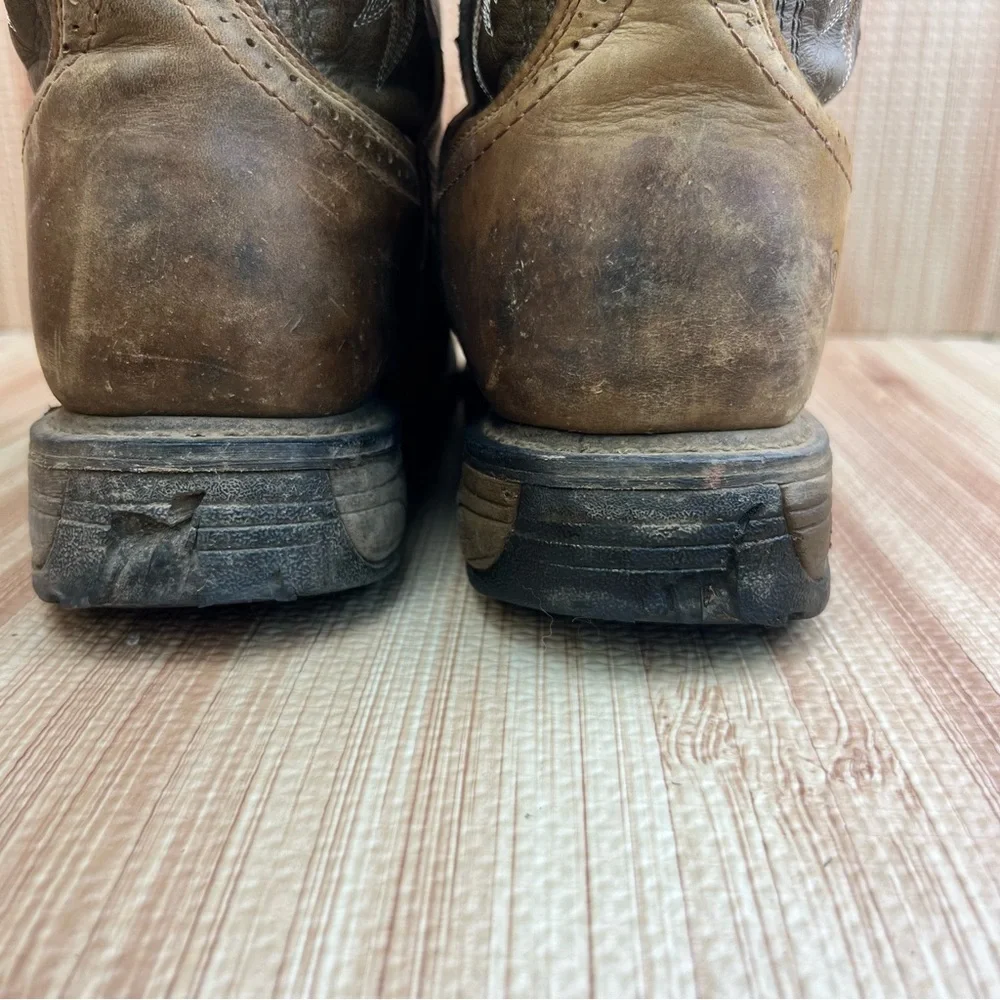 Ariat WorkHog Work Boots Mens 12EE Brown Cowboy Pull On Round Toe Ranch - Picture 5 of 9